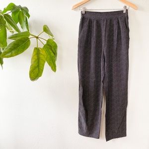 Vintage V Pattern Trousers with Elastic Waistband